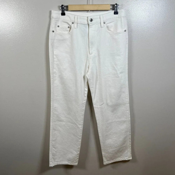 Simon Miller W013 Straight Leg Jeans Size 30 Ivory White High Rise Denim - Picture 1 of 12